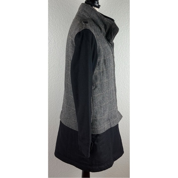 Prana NWT Caprice Convertible Wool Blend High Collar Jacket Herringbone Medium - Picture 5 of 15